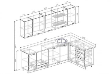 Угловая кухня Демо 2600х1600
