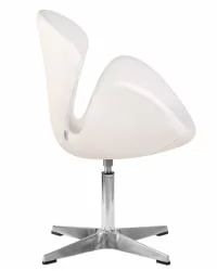 Кресло дизайнерское DOBRIN SWAN Белый кожзам P23
