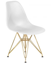 Стул обеденный ДОБРИН ДСР (ножки золотые, цвет белый (В-02)) 4 шт / DOBRIN DSR (W-02))