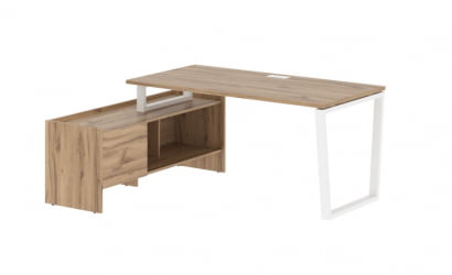 Стол с тумбой ЕДИС ЕВCТ 17814 Дуб Денвер светлый Белый / EDIS EVCT