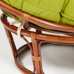 Кресло ПАПАСАН 23/01 В /с подушкой/ диаметр подушки 125 см, 115х101х104 см, Пекан (орех), флок Олива, 23 / PAPASAN W Pecan