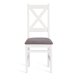 Стул CROSSMAN (комплект) NEW, Многослойный березовый шпон, 41х40х100 см, white/велюр темно-серый