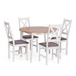 Стул CROSSMAN (комплект) NEW, Многослойный березовый шпон, 41х40х100 см, white/велюр темно-серый