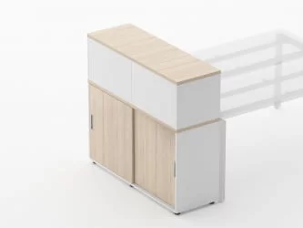Тумба комбинированная высокая для рабочего модуля Deka 9.04.125 Туя/Белый