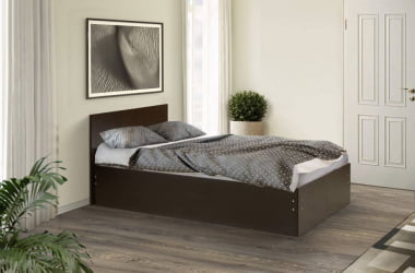 Кровать на уголках №4 1400*1900 Ясень Шимо темный