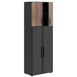 Шкаф комбинированный ВЕЛИОН ВЕНЕЕР ВРХCС 80.2 Американский орех Яшма черная / VELION VENEER VRHCS