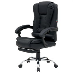 Кресло офисное с функцией вибромассажа CРОМЕКС (КРОМЕКС) Чилл МС-005 экокожа черное / CROMEX Chill MS-005