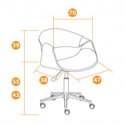 Кресло BEND натуральный, кож/зам белый