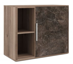Шкаф низкий с вертикальной нишей B-TONE BTN36151242 Вяз Бетон темный