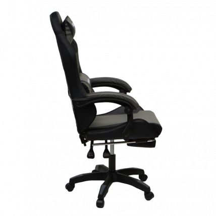 Кресло 908 KINGQUEEN цвет черный/темно серый с массажем и подсветкой 908-black-dgrey-mass_4