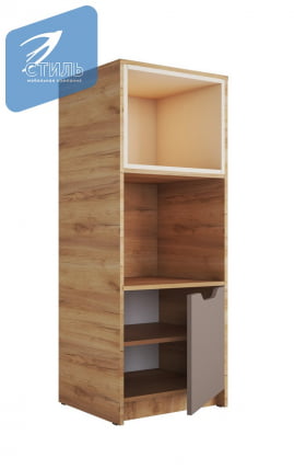 Стеллаж RICH СЖ-002 Миндаль/Глиняный серый/дуб крафт золотой_1