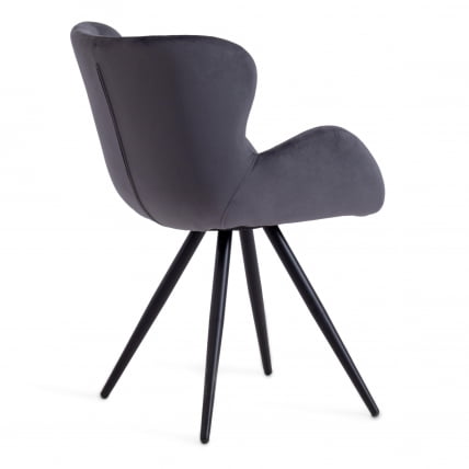 Кресло BOEING ( mod. 9120) металл/вельвет, 42x58x84.5x47см, серый (HLR 21)/черный_2