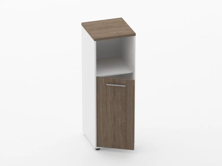 Шкаф 2 узкий закрытый с нишей Deka 10.12.11Л Дуб Верцаска/Белый_1