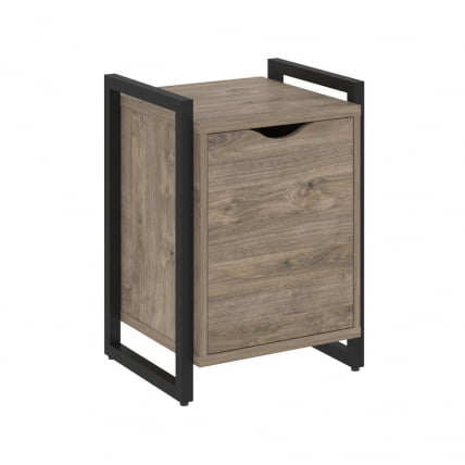 Тумба на регулируемых опорах с распашным фасадом LOFT VR.L-T2.O Металл черный Тиквуд темный_0