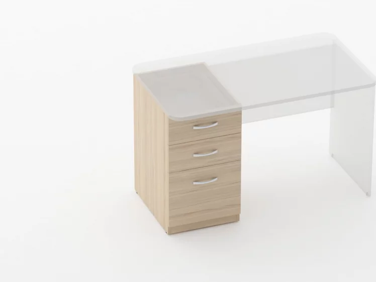 Тумба встраиваемая в стол на 3 ящика Glassy 3.12.14 Орех_1