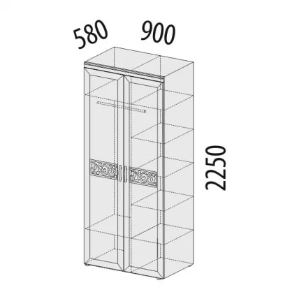 Шкаф двухдверный многофункциональный Тиффани 93.13_1