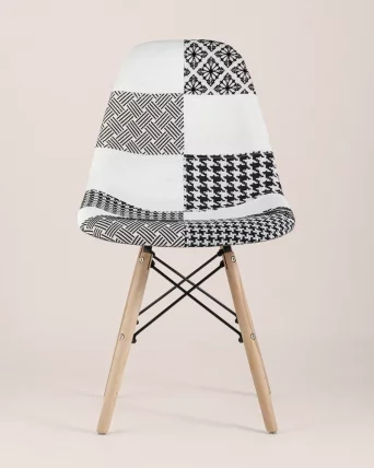 Стул Еамес ДСВ Пэчворк Черно-белый / Eames DSW_6