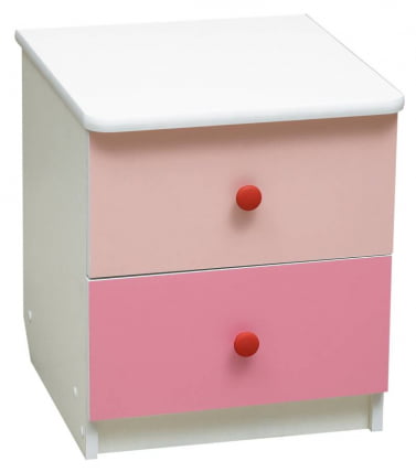 Тумба прикроватная Радуга Белый/Ярко-розовый/Светло-розовый_0