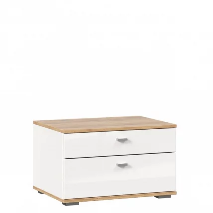 Тумба прикроватная с декоративным щитом Фиджи 014 Дуб Золотой Белый_10