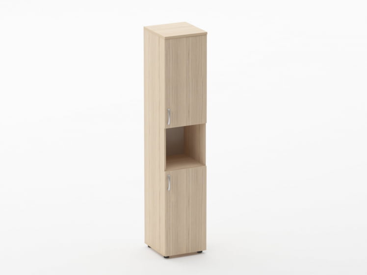 Шкаф высокий закрытый с нишей Glassy 6.19.11Пр Орех_0