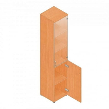 Шкаф для документов узкий с прозрачными стеклами Р.П-2СБ Дуб Кронберг_0