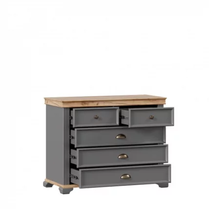 Комод с 5 ящиками Амели ЛД 642.370.000 Оникс серый_1