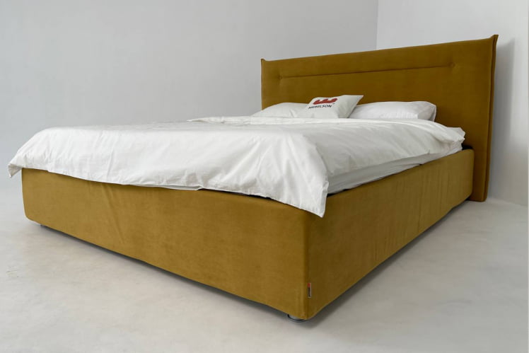 Кровать 1.6 Альба с подъем. механизмом ЗП.КМ1.6-15 медовый (велюр) / ZP.KM1.6-15_2
