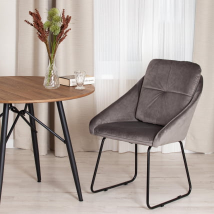 Кресло STAR (mod. CY-1919) вельвет/металл, 68 х 60 х 88 см , серый (HLR 24)/черный_8