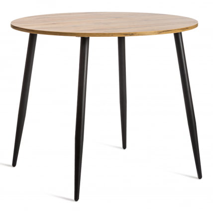 Стол УРАНУС ЛДСП/металл, 90кс90кс77 см, Дуб вотан/Черный / URANUS 90x90x77_0