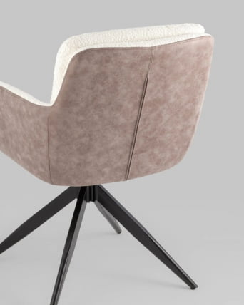 Стул Валдо молочный c бежевой экокожей / Waldo c_6