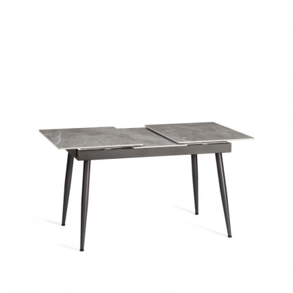 Стол обеденный Balmoral / Балморал столешница керамика (глянцевая) / опоры металл, серый/черный, (120+40)х80х75 см_10