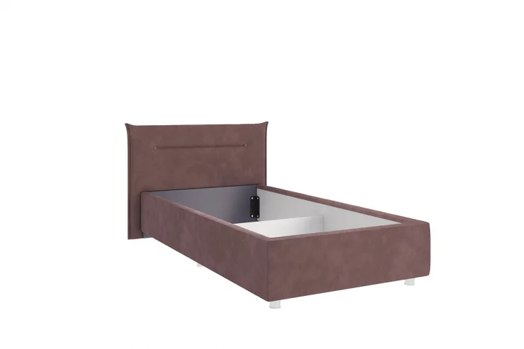 Кровать 0.9 Альба КМ0.9-16 пудра (велюр)_1