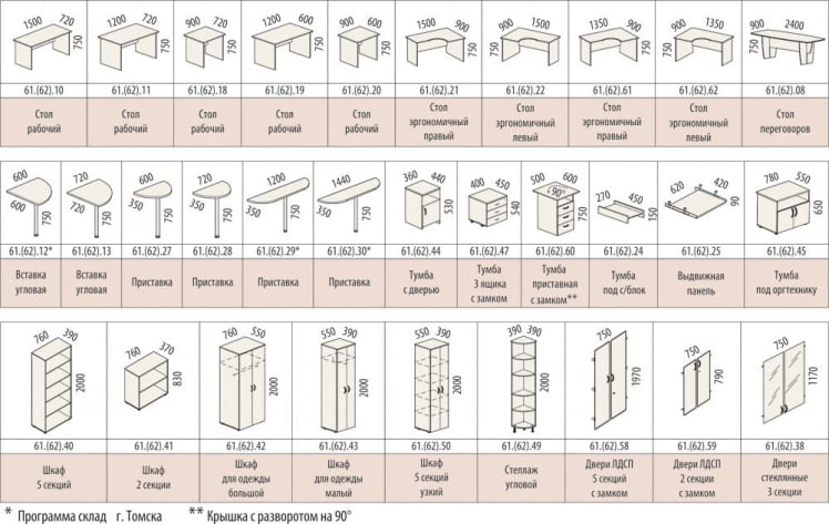 Набор на 2 рабочих места Альфа 19 орех «Пегас»_1