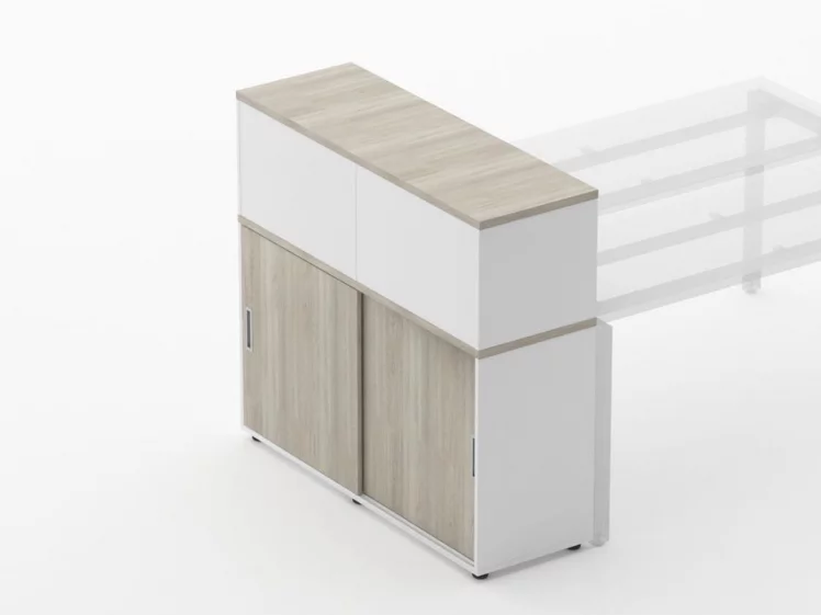 Тумба комбинированная высокая для рабочего модуля Deka 9.04.125 Дуб Сантана светлый/Белый_4