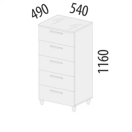 Комод Катрин 92.19 Дуб венге Белый песок Браун вуд_1