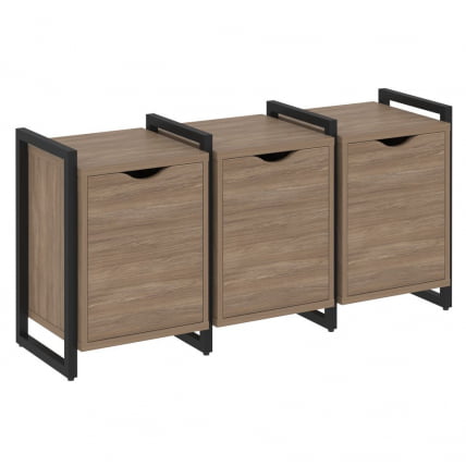 Тумба на регулируемых опорах наборная. Вариант №5 LOFT VR.L-TN-5.O Металл черный Дуб Аризона_0