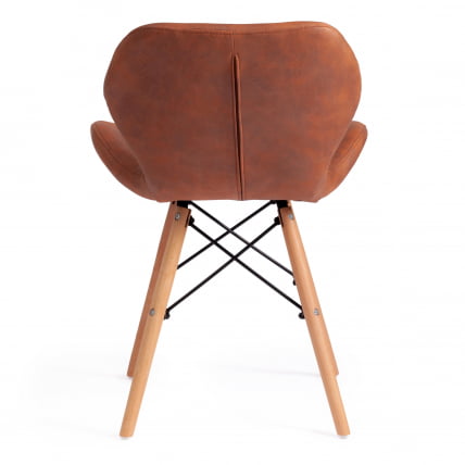 Стул STUTTGART (mod. 74) / 1 шт. в упаковке экокожа/дерево береза/металл, 50 х 47 х 73 см, античный коричневый RH02-13/натуральный_3