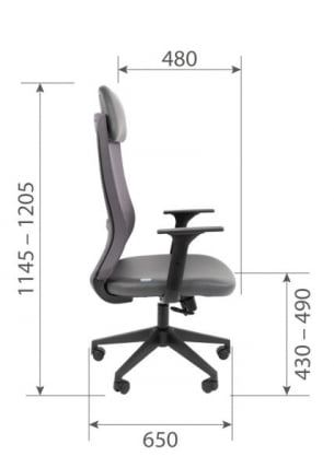 Офисное кресло CХАИРМАН 500 ЛТ (ЛТ) ЭКО экокожа Серый / CHAIRMAN (LT)_23