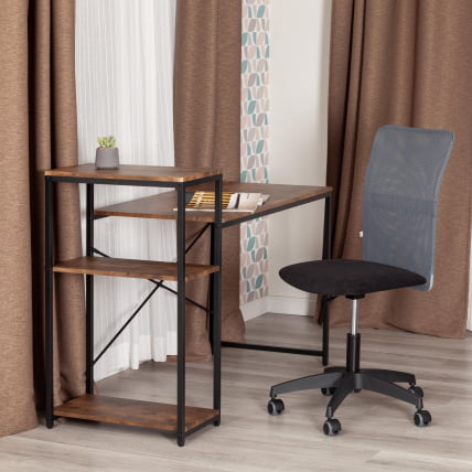 Кресло START флок/ткань, черный/серый, 35/W-12_11