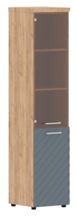 Шкаф колонка комбинированная с топом (левый) Торр ЛУКС ТЛХC 42.2 Л Дуб Бофорд Серо-голубой / Torr LUX TLHC L_0