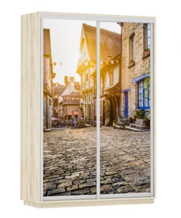 Шкаф-купе двухдверный Экспресс Дуо 1400х2200h Улица/Дуб сонома_0