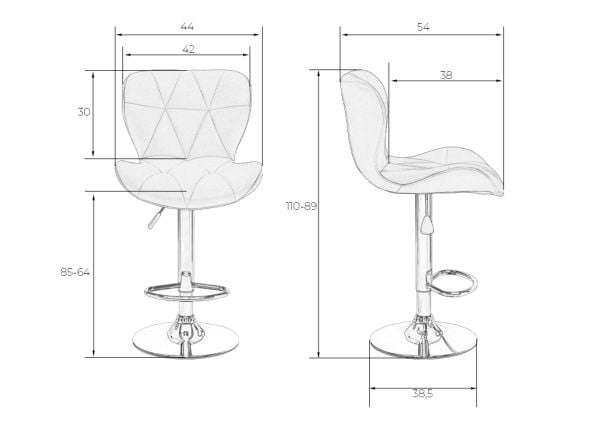 Стул барный ДОБРИН БАРНИ (черный велюр (МДЖ9-101)) 2 шт / DOBRIN BARNY (MJ9-101))_11