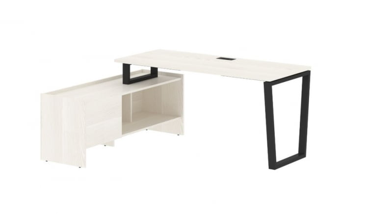 Стол с тумбой ЕДИС ЕВCТ 17614 Ясень Траун Черный / EDIS EVCT_0