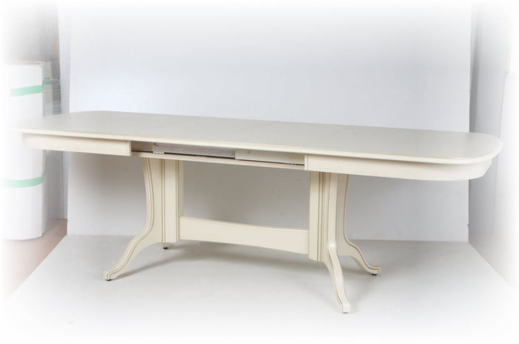 Стол обеденный раскладной Лира-3 (1,4м) тон 2М с золотой патиной_3