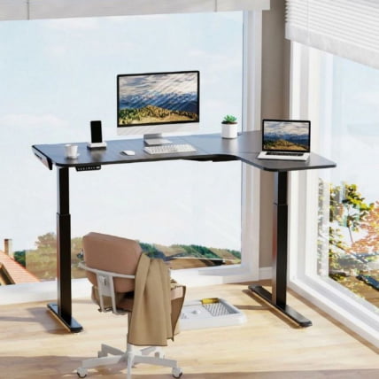 Стол для для компьютера (для геймеров) L-формы c электрической регулировкой по высоте EUREKA ERK-EGD-L60R-B-US_3