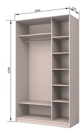 Шкаф-купе Хит-23-17-77 Орхидея Белая шагрень_1