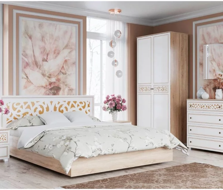 Шкаф двухстворчатый Мадлен 04 Дуб сонома светлый Ясень белый Серебро_3