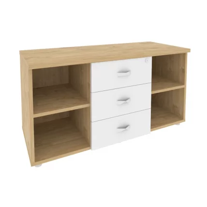 Тумба сервисная с ящиками ОНИКС О.ТС-11 Тиквуд светлый/Белый / ONIX O.TS-11_0
