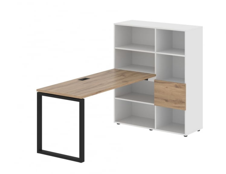 Рабочая станция EDIS EQRST 1115 Дуб Денвер светлый Черный Белый_0