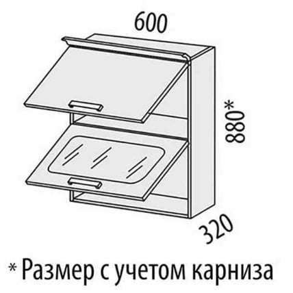 Шкаф-витрина кухонный (с системой плавного закрывания) Милана 23.08.1 Сосна Астрид/Ваниль_5